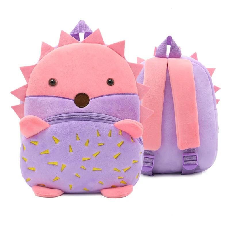 Cartoon Plush Backpack - Hedgehog - Backpacks For Tots